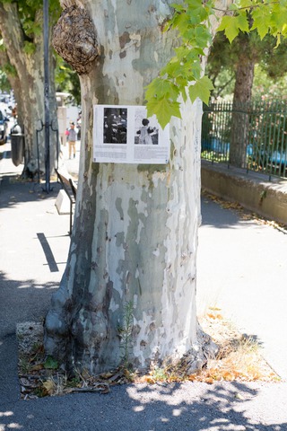 Posters in public space during Les Rencontres de la Photographie in Arles, France, 2022